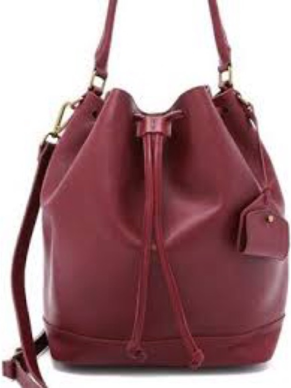 Madewell Women's leather Burgundy Drawstring Bucket Bag